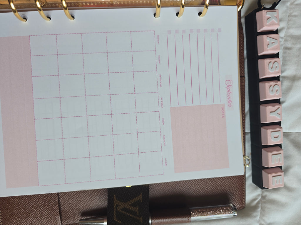 A5 PINK Planner Inserts (GM) Standard Kit