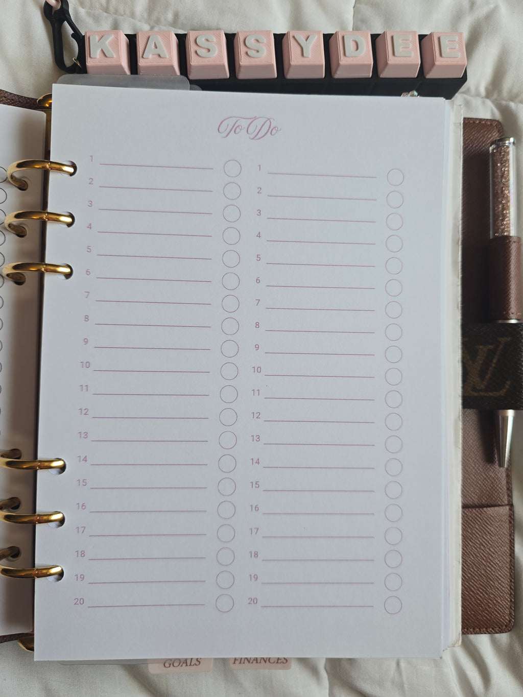 A5 PINK Planner Inserts (GM) Standard Kit