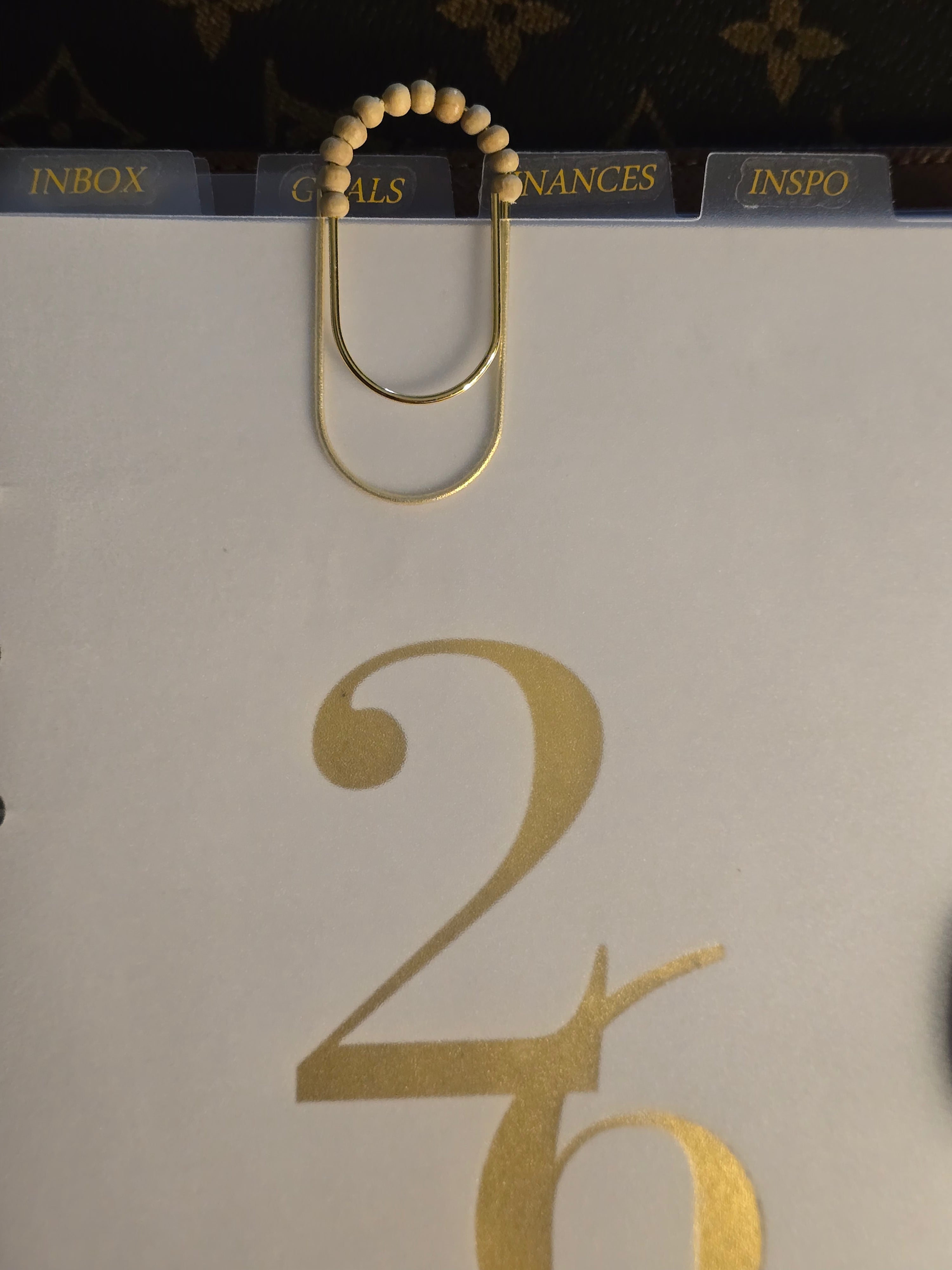 Wood beaded Paper Clip Bookmark