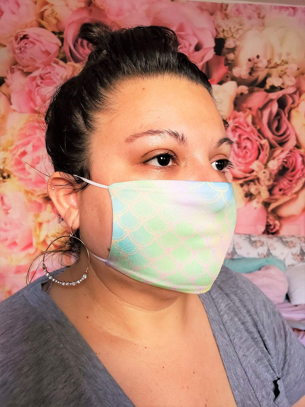 "Mermaid Luver" Adult Face Mask Organic Cotton