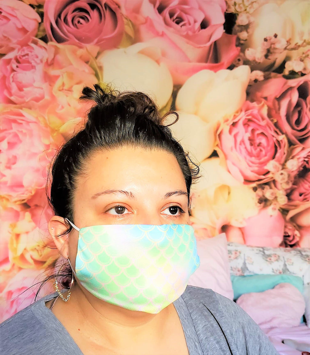 "Mermaid Luver" Adult Face Mask Organic Cotton