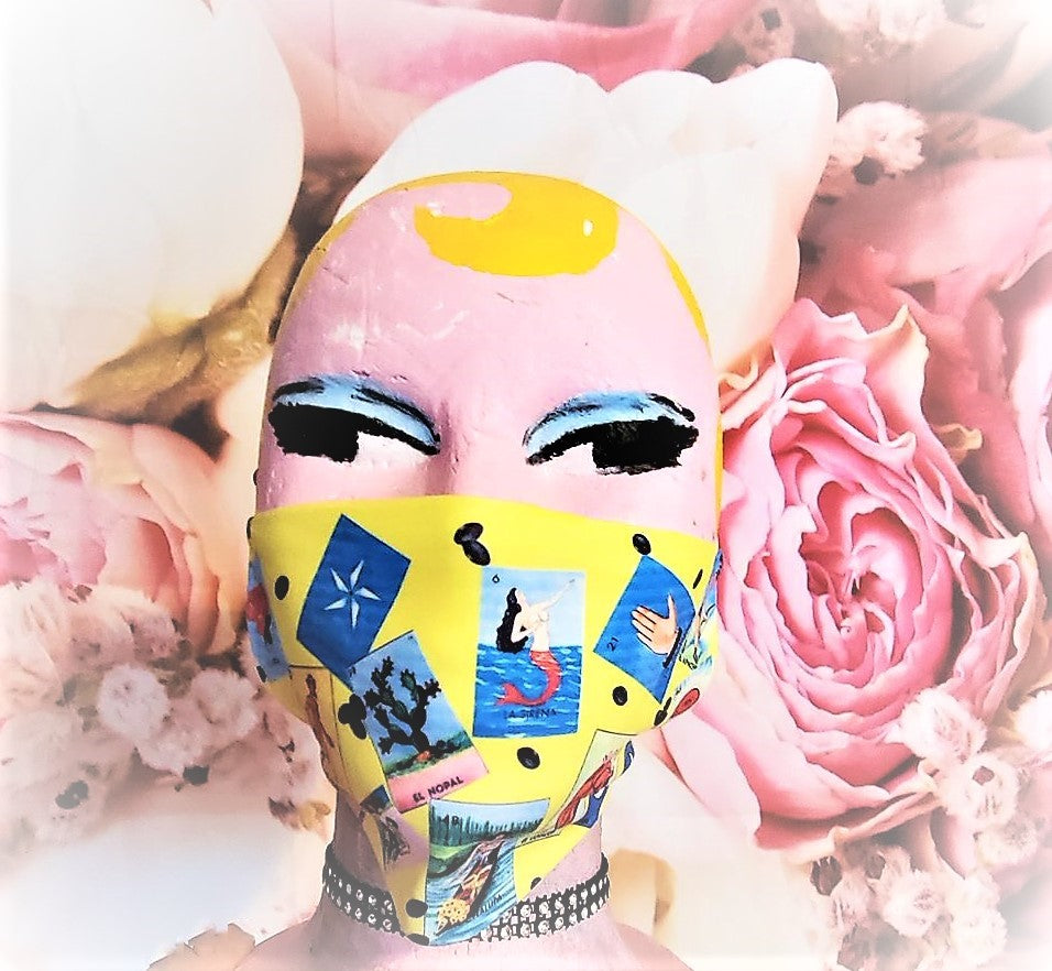 "Loteria" with Beans Adult Face Mask Organic Cotton