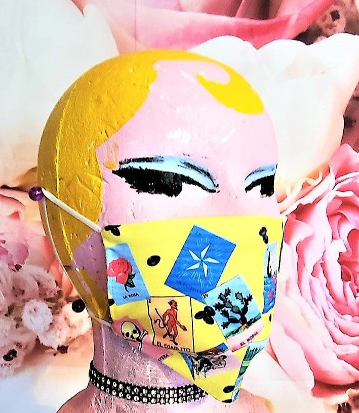"Loteria" with Beans Adult Face Mask Organic Cotton