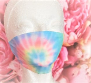 Cotton Candy Swirl Tie Dye Adult Face Mask Organic Cotton