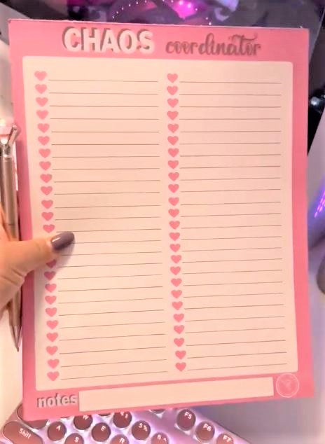 CHAOS Coordinator Notepad and Pink Diamond Pen