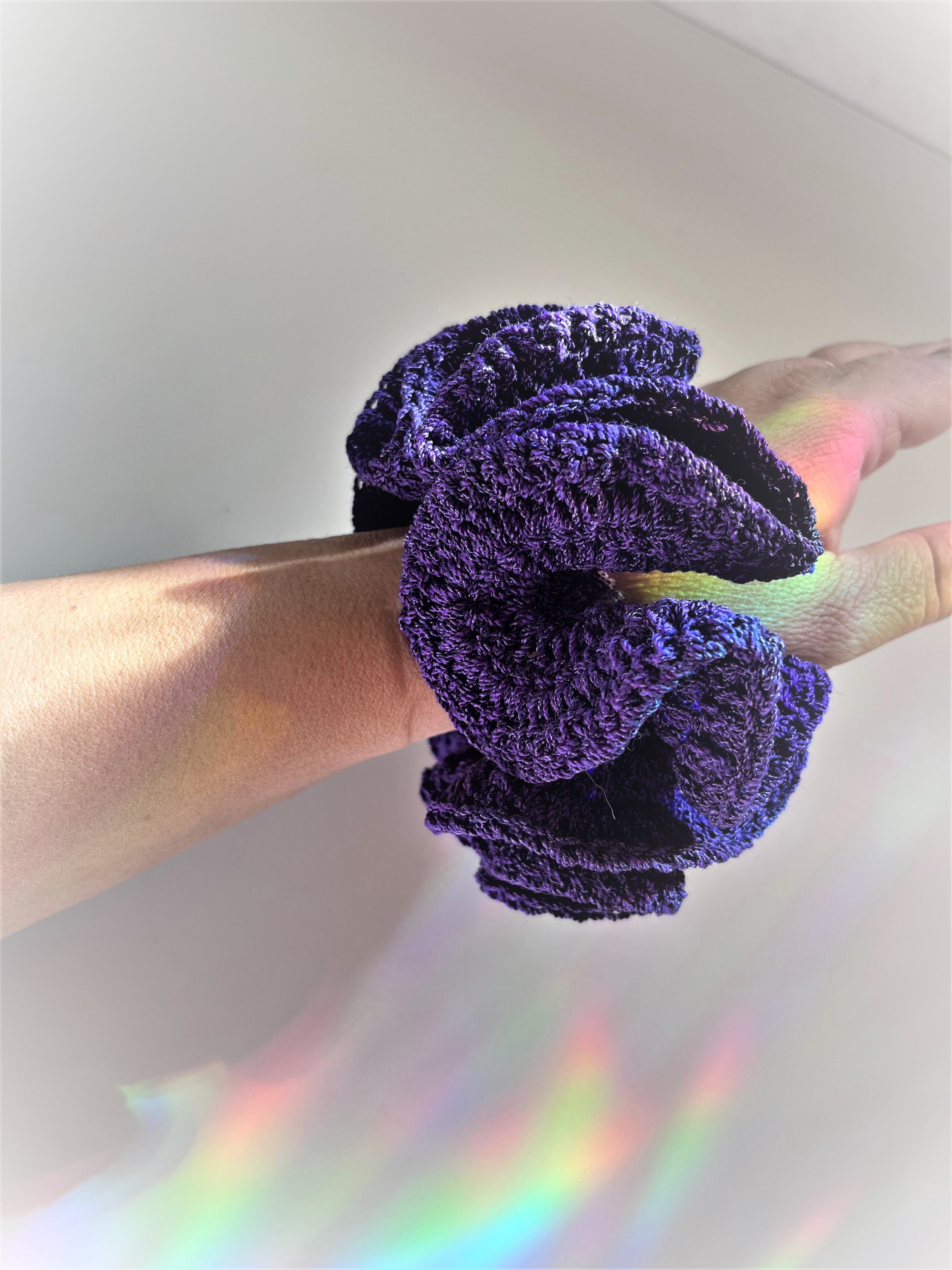 CROCHET LOVE PURPLE SCRUNCHY TALL
