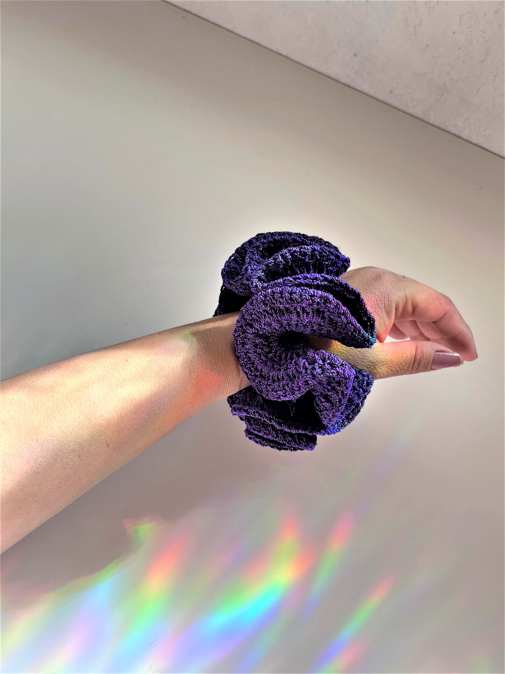 CROCHET LOVE PURPLE SCRUNCHY TALL