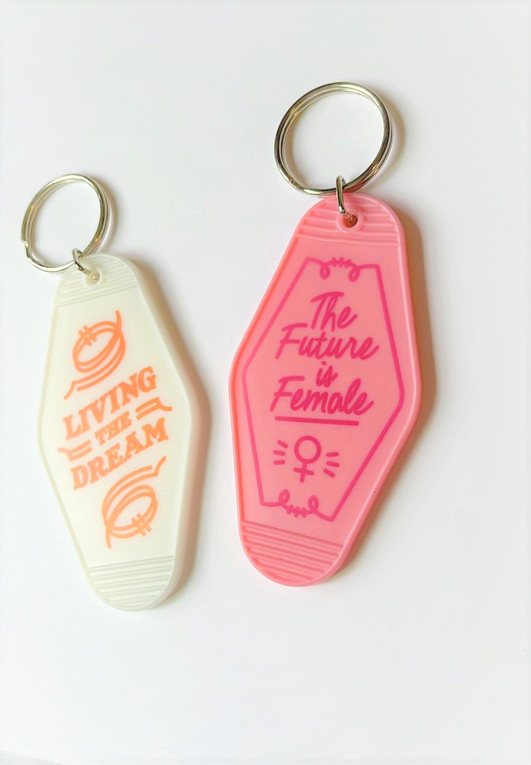 Living The Dream Motel vintage keychain