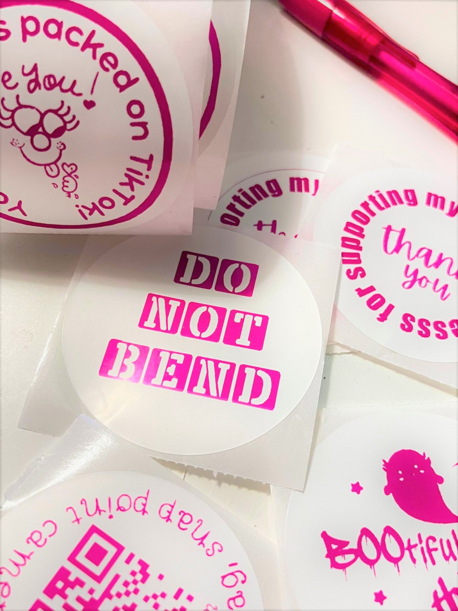 2" Round Pink Labels