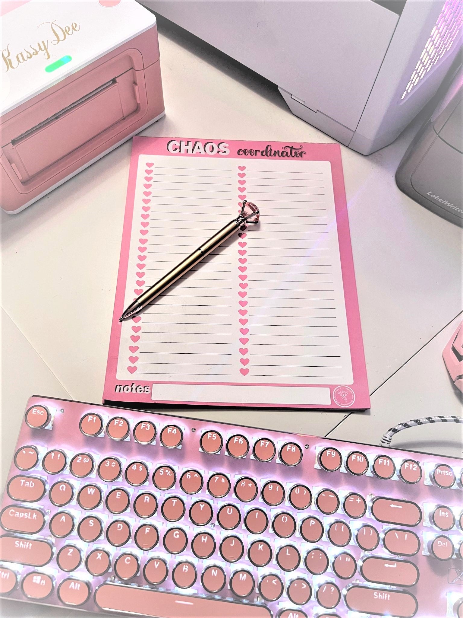 CHAOS Coordinator Notepad and Pink Diamond Pen