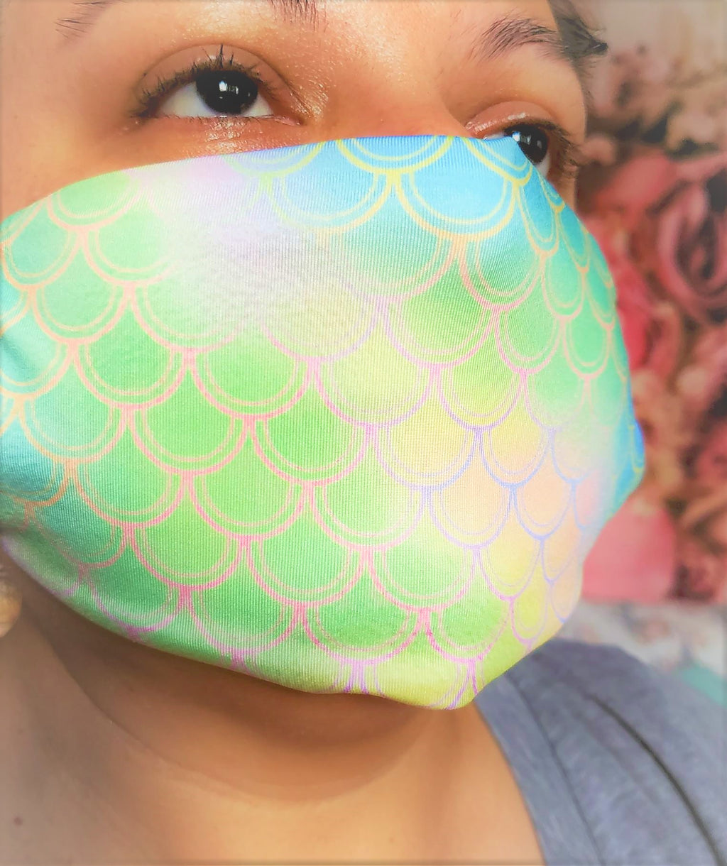 "Mermaid Luver" Adult Face Mask Organic Cotton