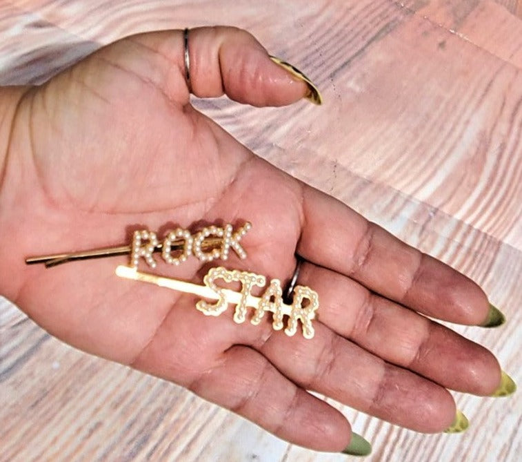 Rock & Star Pearl Hair Clips