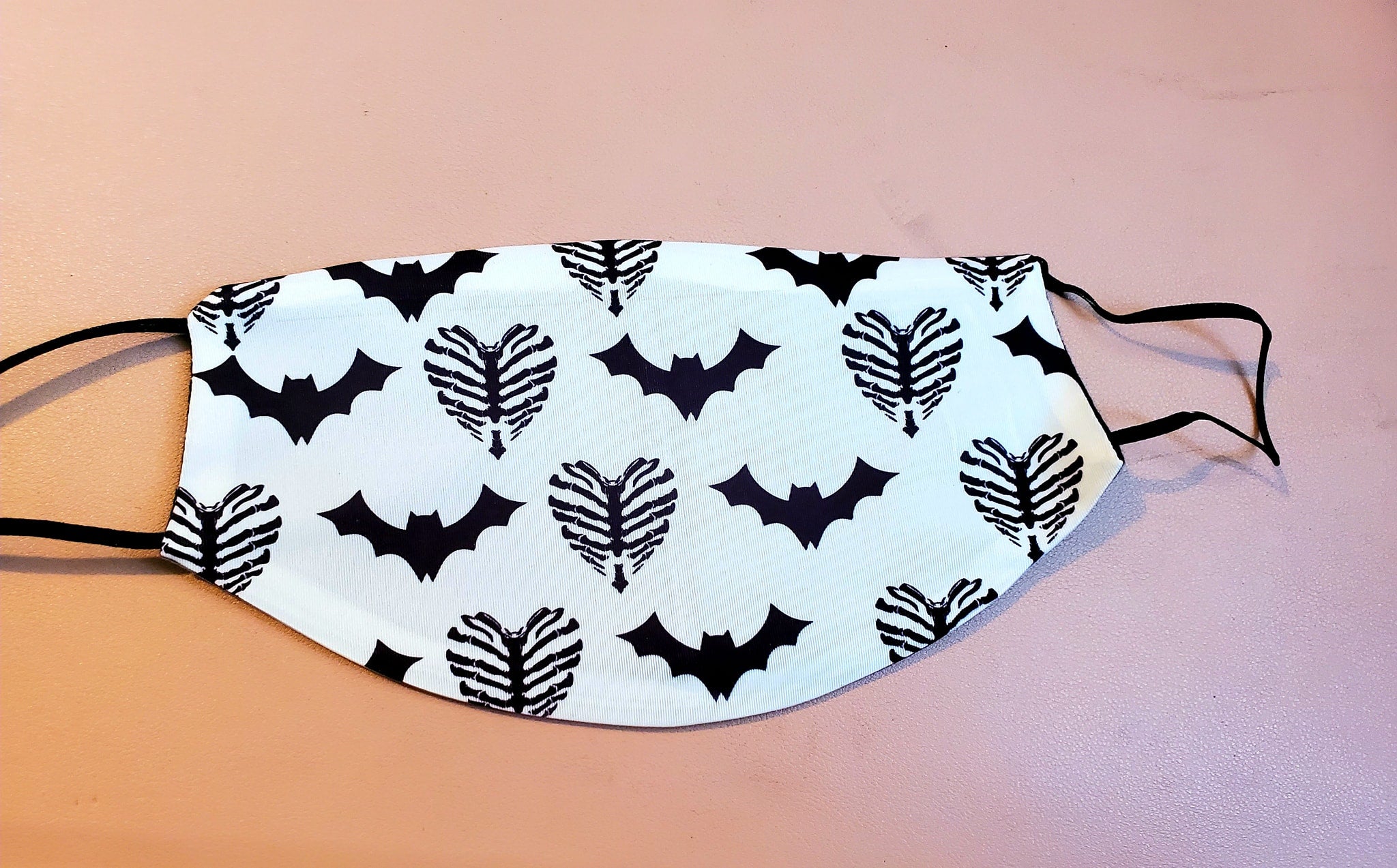 Bats & Heart Rib Cages Adult Face Mask Organic Cotton
