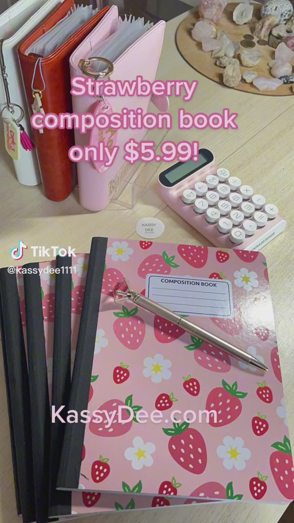 Strawberry Composition Book & Diamond Pen