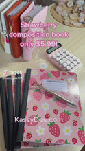 Load and play video in Gallery viewer, Strawberry Composition Book &amp; Diamond Pen
