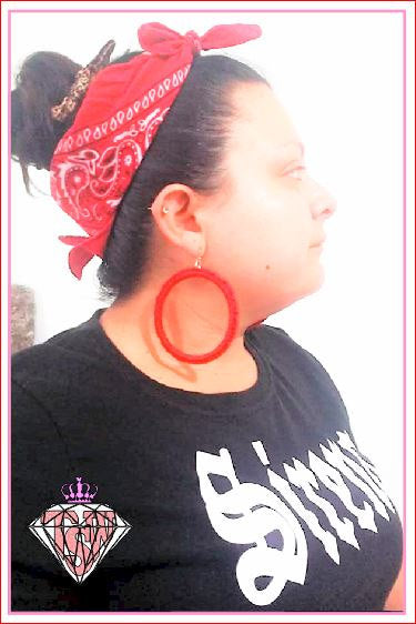 1 Pair ROUND CROCHET Dangle EARRINGS Hand made Yarn earrings