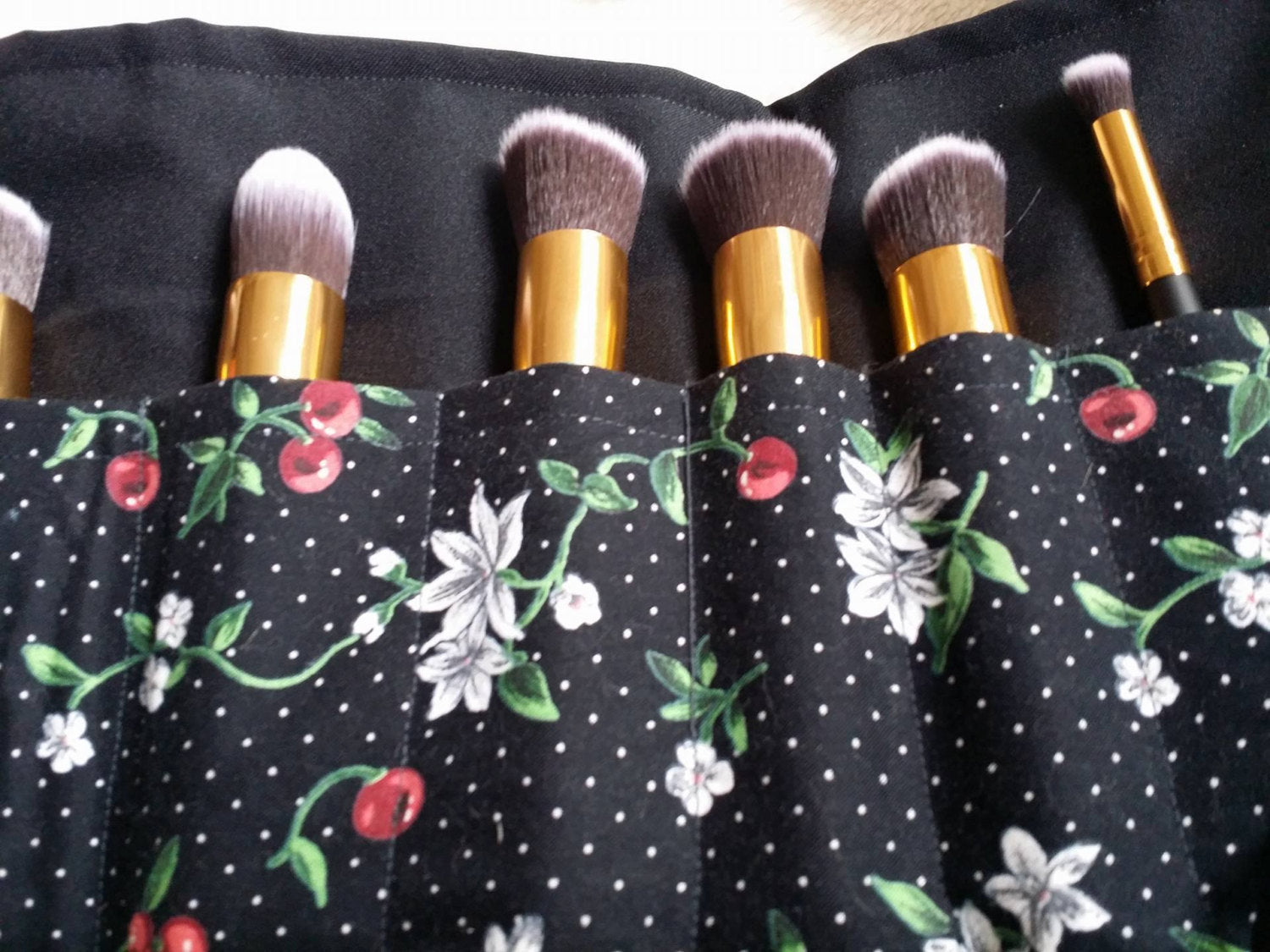 Red Cherries Make Up Brush Holder