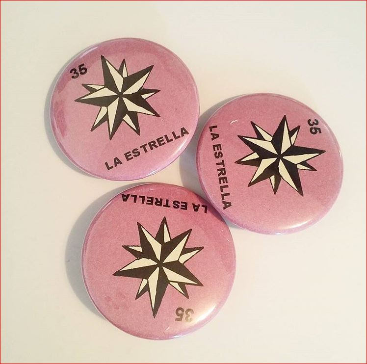 LA ESTRELLA LOTERIA PInk  Pin Button 1.5"