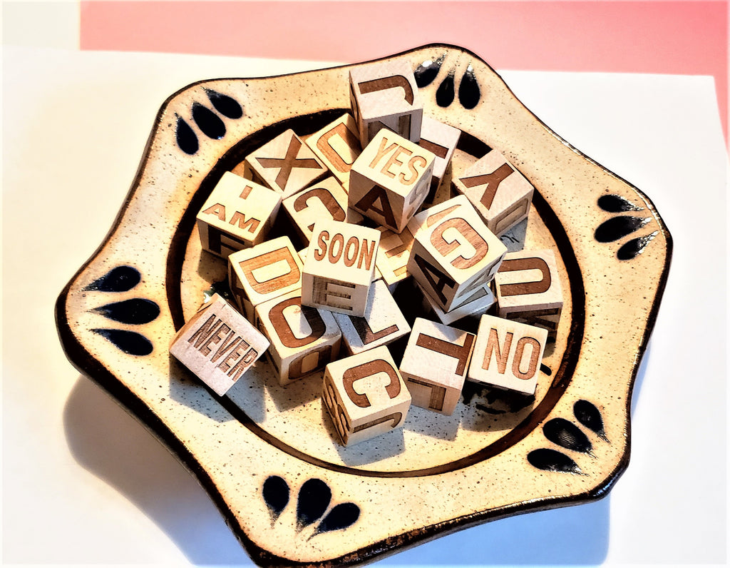 WOODEN SPIRIT DICE 25 Laser Engraved .75" cubes