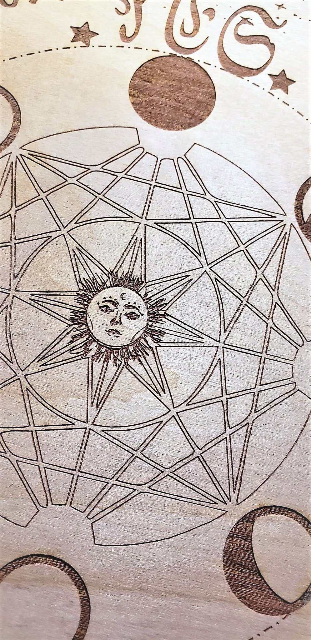 Moon Light WOODEN PENDULUM GRID Energy Board 8"