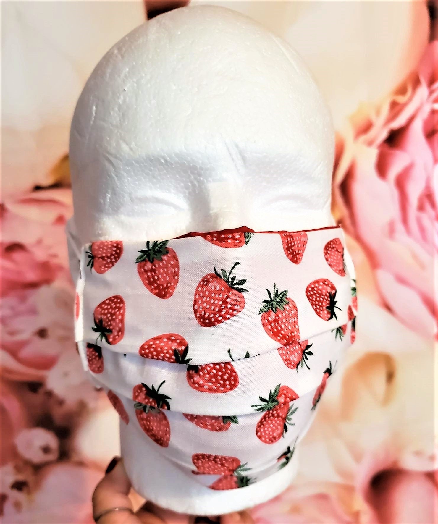 RED STRAWBERRIES MASK Adult Face Mask Double Layer We can customize it Mask Cover Washable Reusable Made in United States Orange, California