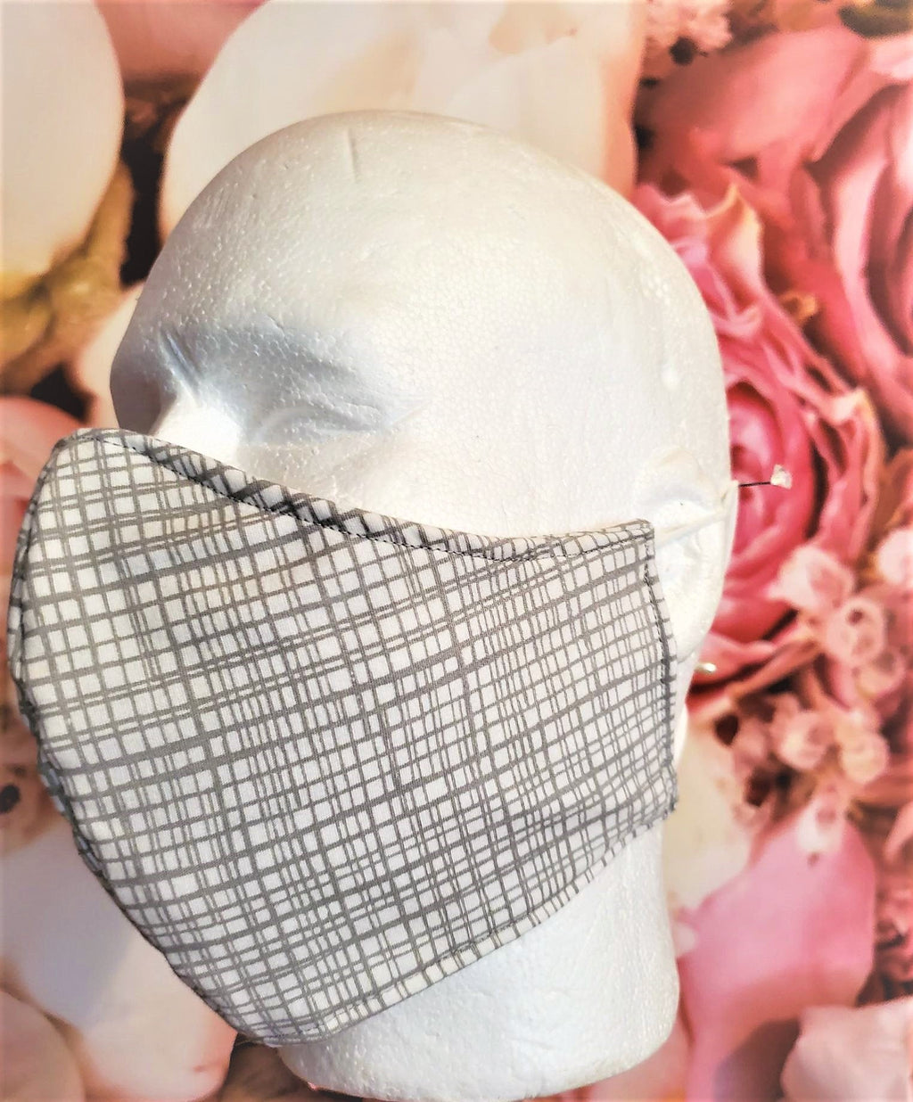 BEIGE STRIPES MEN'S Adult Face Mask Double Layer Mask Cover Washable Reusable Made in United States Orange, California