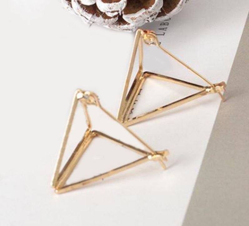 Geometric Triangle Pyramid Earrings