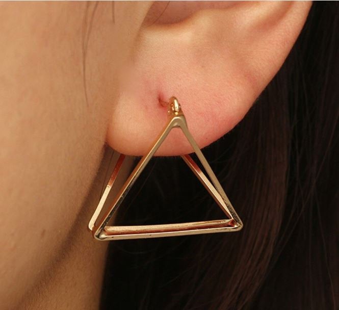 Geometric Triangle Pyramid Earrings
