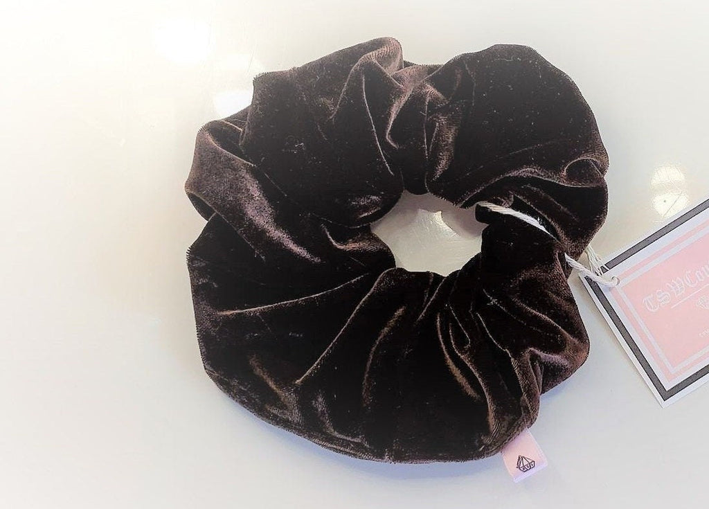 VELVET LUX SCRUNCHIE Brown Hair Tie Scrunchy Hair Accessory Scrunchie vsco Scrunchies Hair Tie Hair Scrunchies