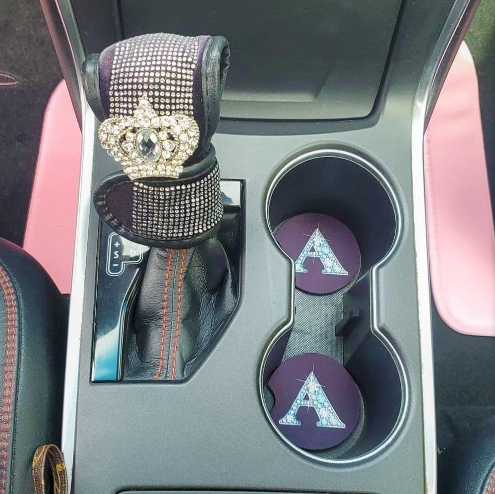 2 Car Coasters 1 Pair Diamond Letters
