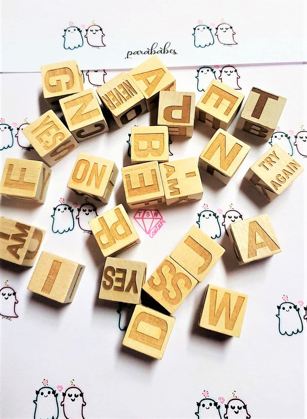 WOODEN SPIRIT DICE 25 Laser Engraved .75" cubes