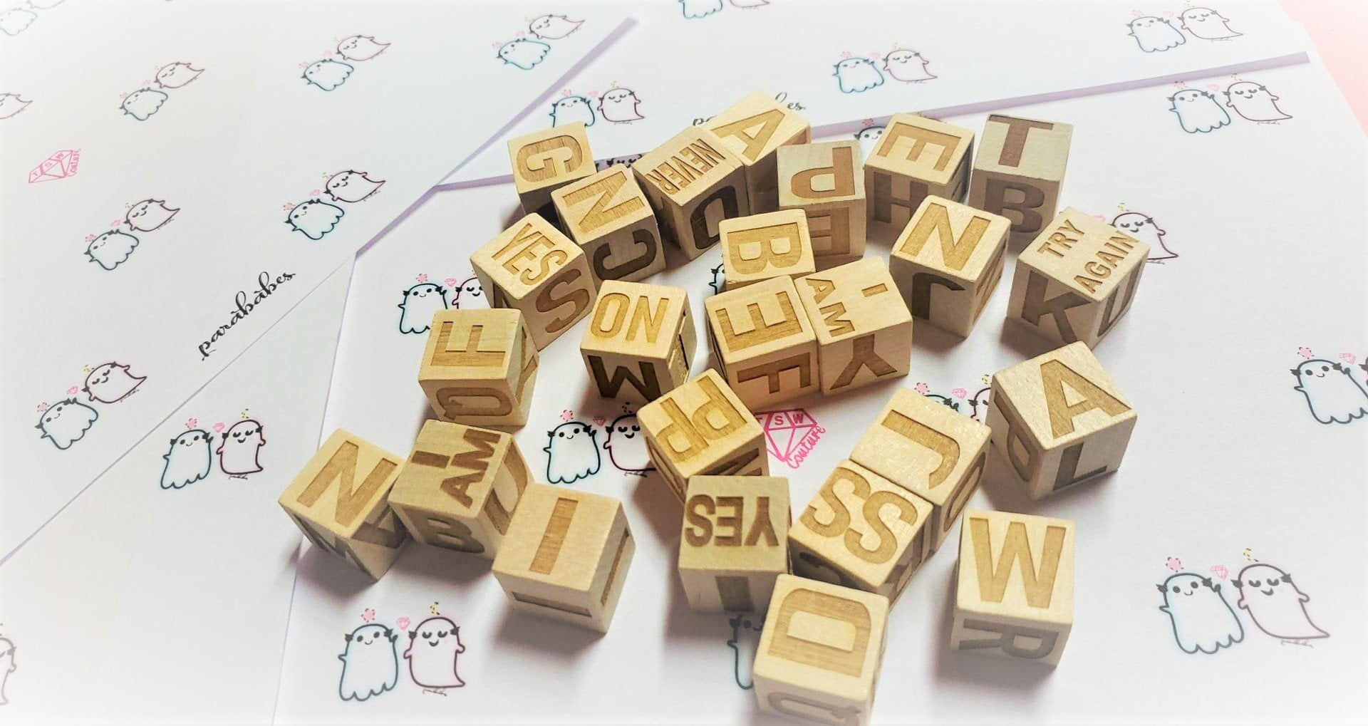 WOODEN SPIRIT DICE 25 Laser Engraved .75" cubes