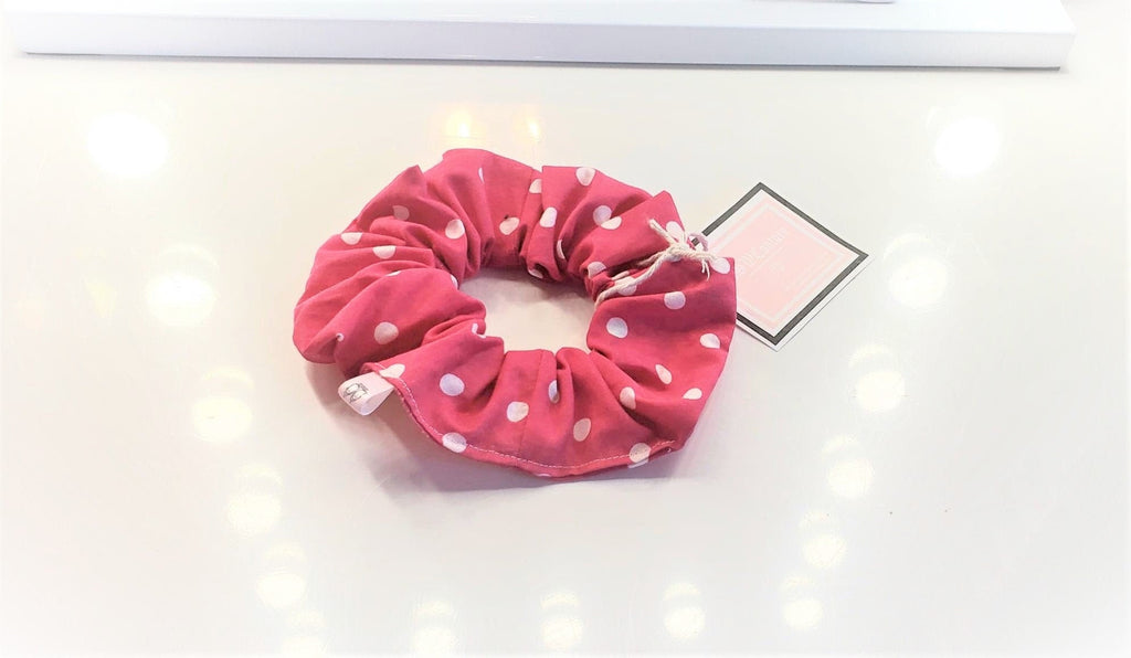 PINK POLKA SCRUNCHY & MASK SET