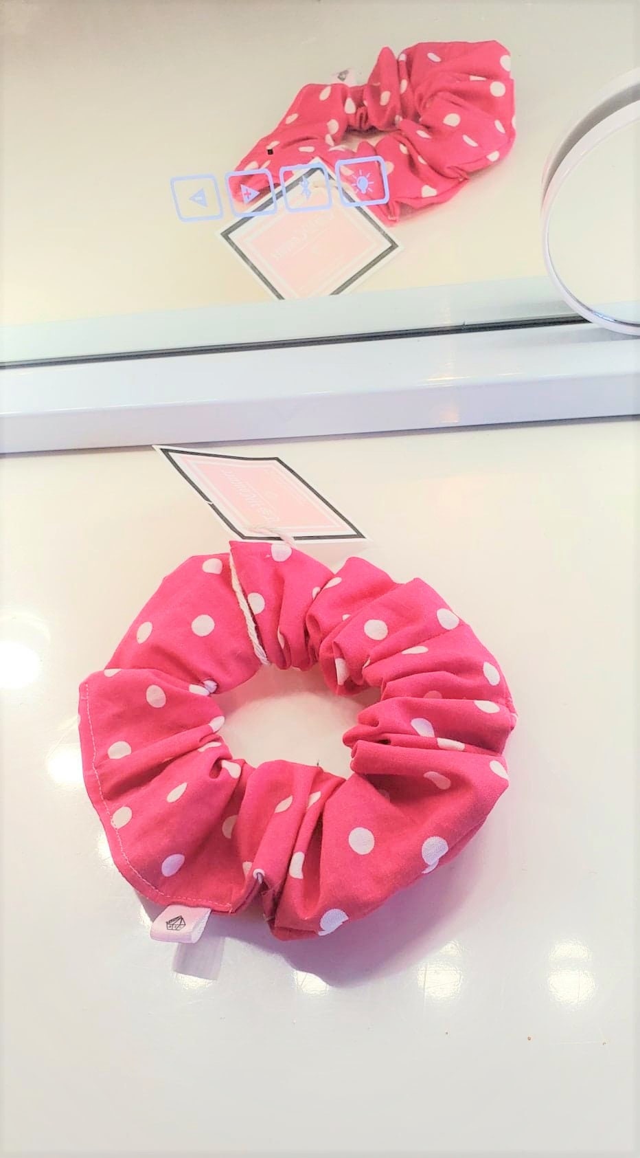 PINK POLKA SCRUNCHY & MASK SET