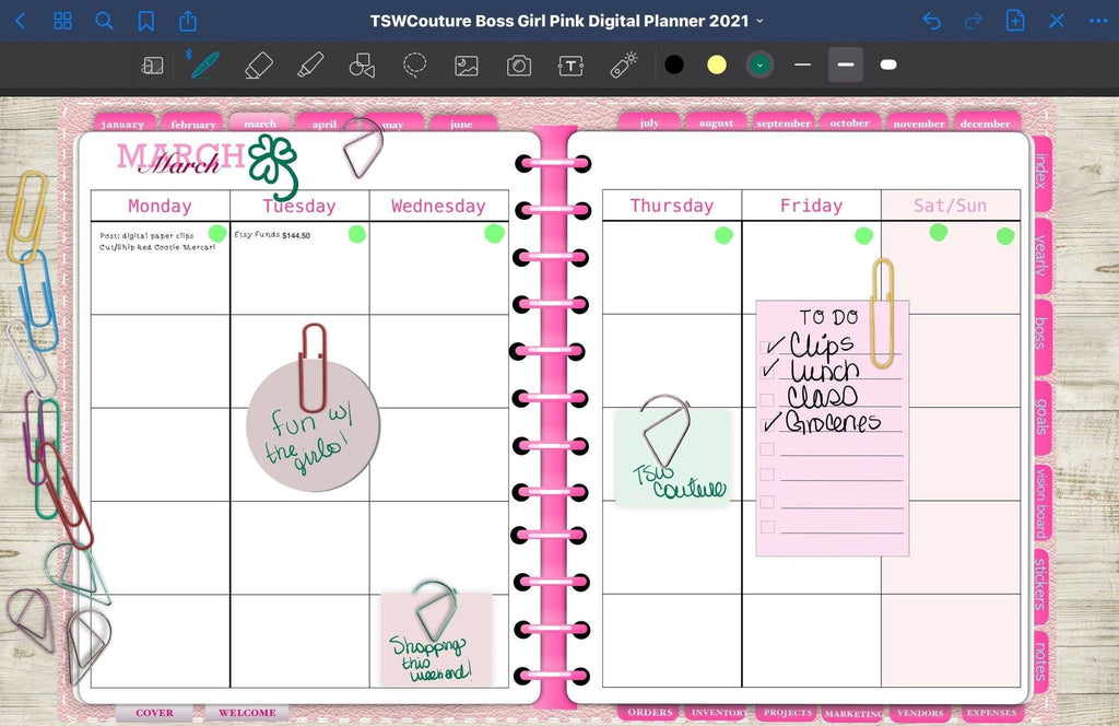 DIGITAL PAPER CLIPS Digital Paper Clips - Paper Clip Clip Art Paper Clip Embellishments  Office Clip Art Instant Download - School Clip Art