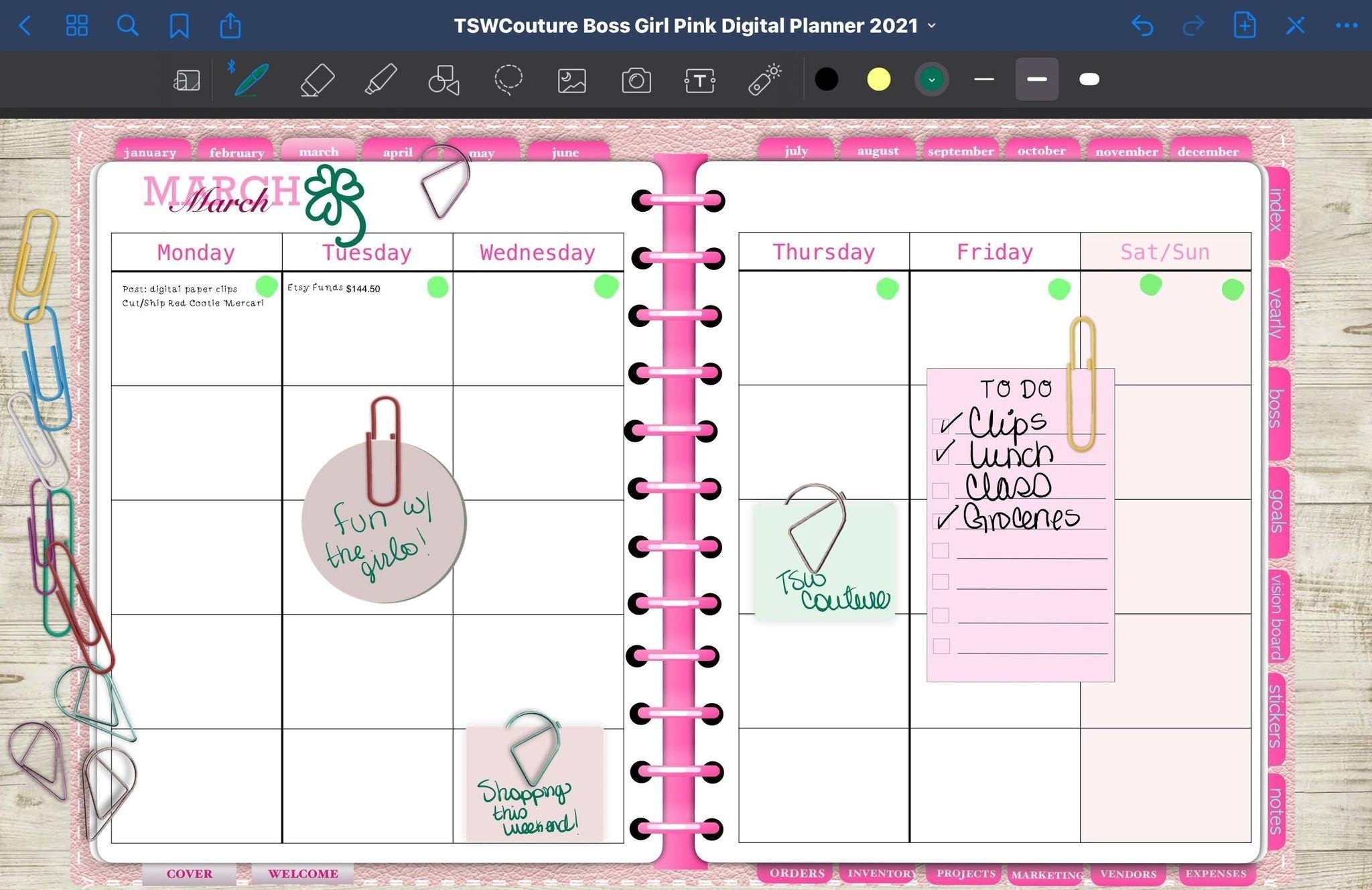 DIGITAL PAPER CLIPS Digital Paper Clips - Paper Clip Clip Art Paper Clip Embellishments  Office Clip Art Instant Download - School Clip Art