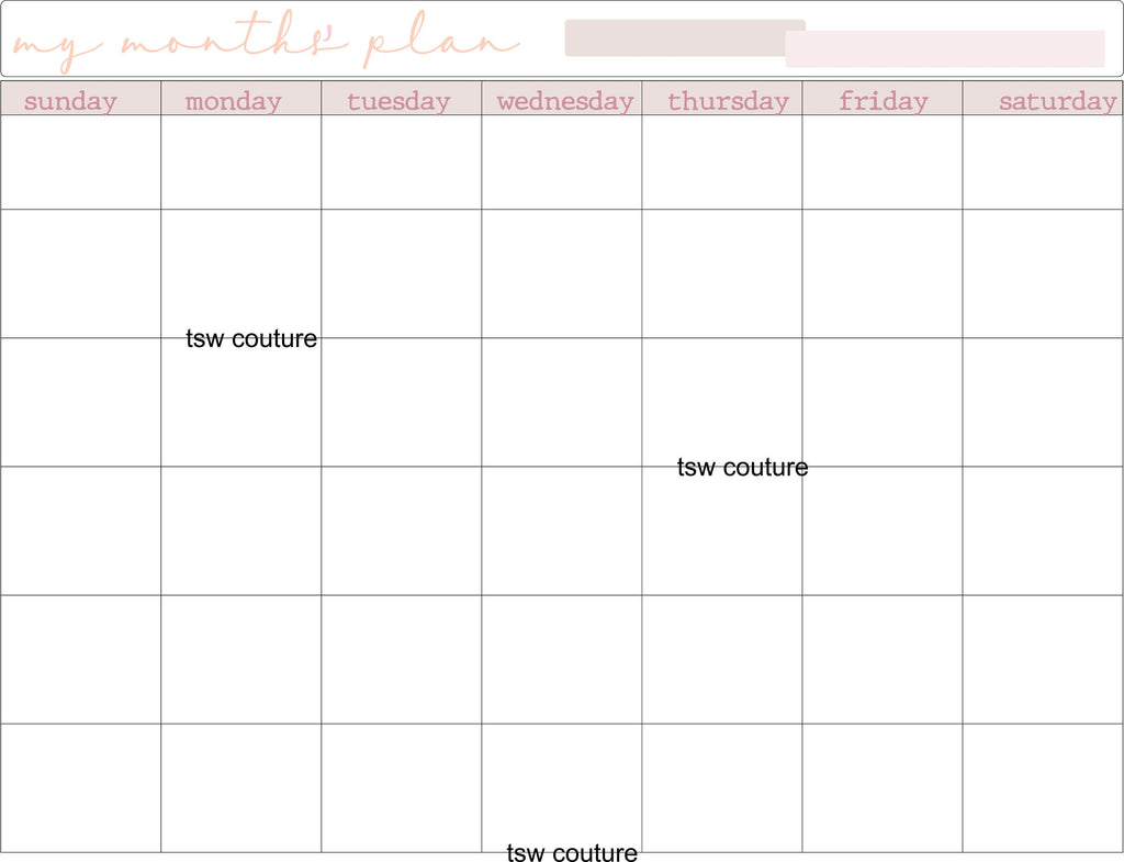 NEUTRAL Digital Undated Monthly Planner Page