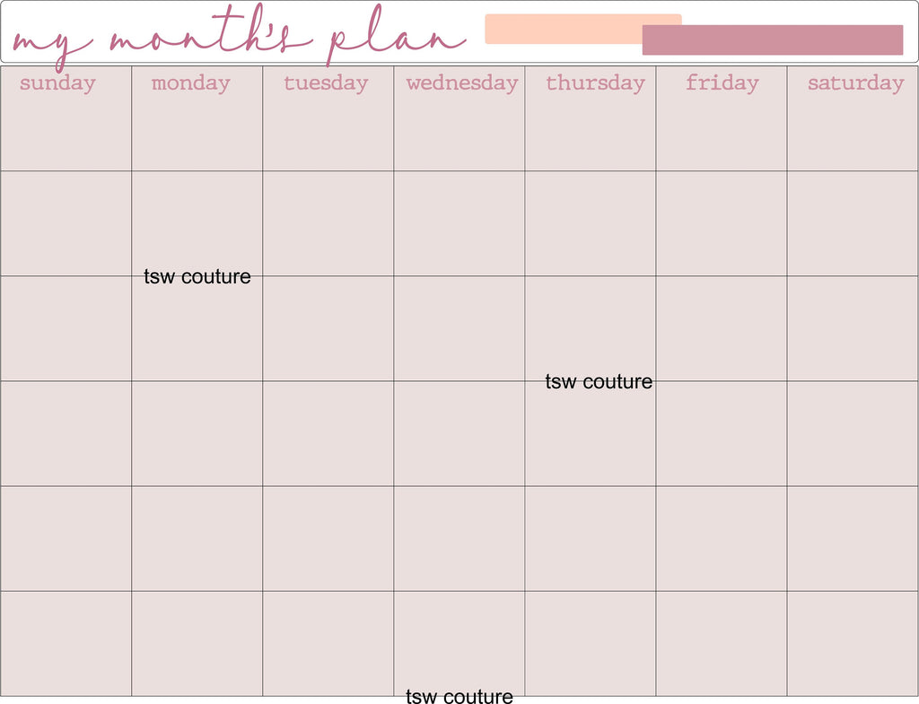NEUTRAL Digital Undated Monthly Planner Page