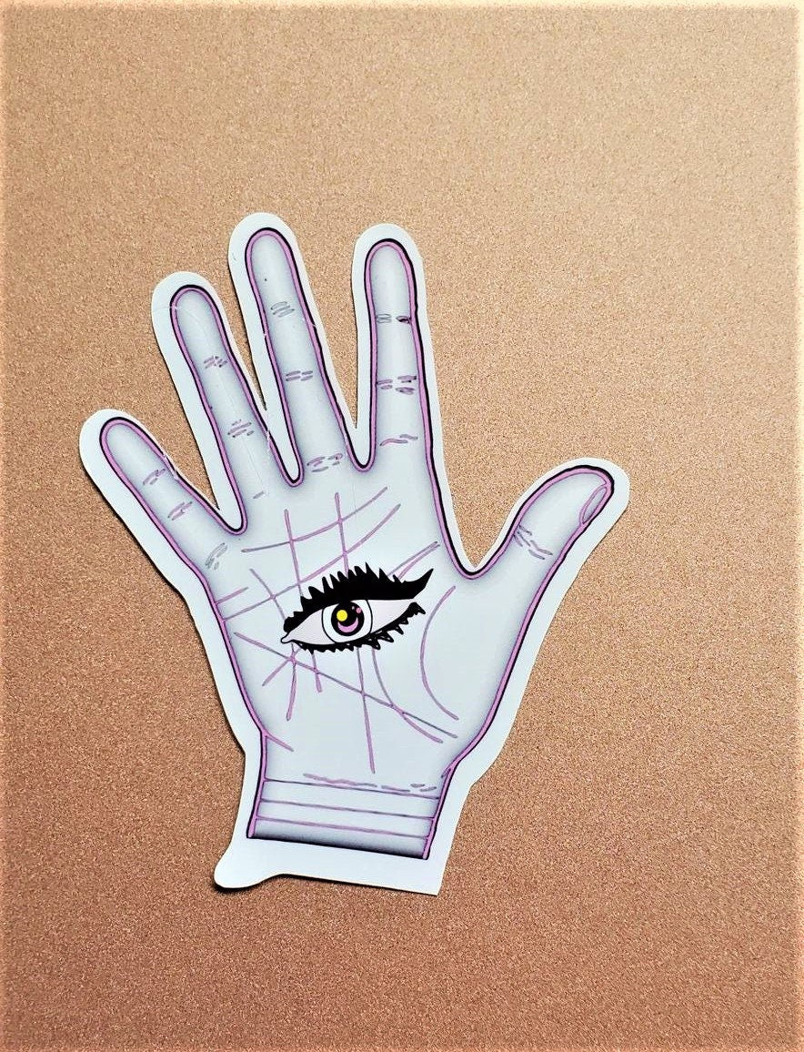 EVIL EYE HAND Parababes Sticker Label Glossy Weather proof 3" Ghost Stickers Ghost Label Lace Moon Eye Kawaii
