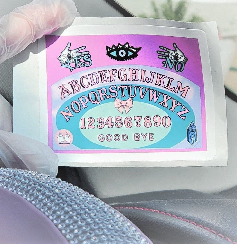 KAWAII OUIJA BOARD Parababes Sticker Label Glossy Weather  proof 3" Ghost Stickers Ghost Label Lace Moon Eye