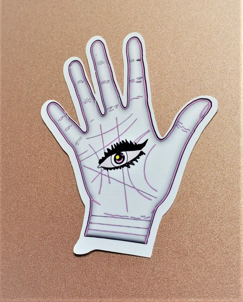 EVIL EYE HAND Parababes Sticker Label Glossy Weather proof 3" Ghost Stickers Ghost Label Lace Moon Eye Kawaii