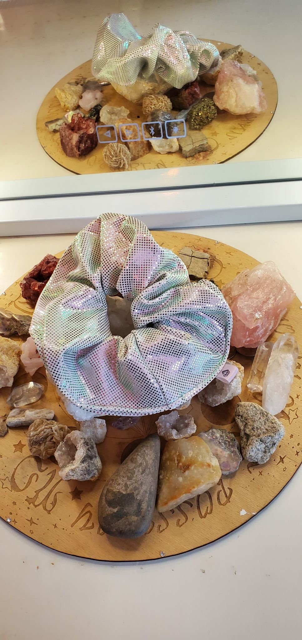 SHINNY DISCO BALL SCRUNCHY TALL