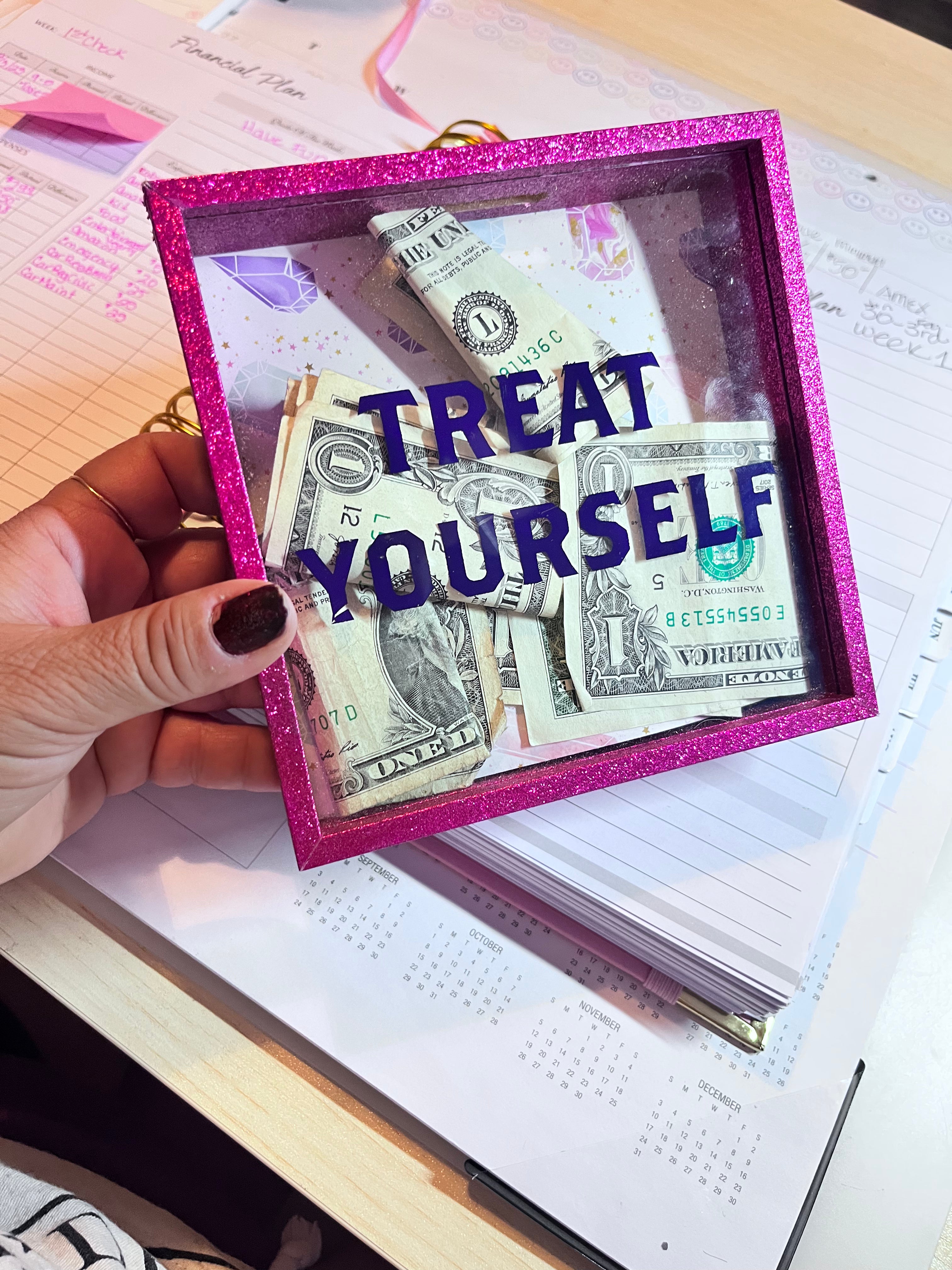 Money Treat Yourself bank box