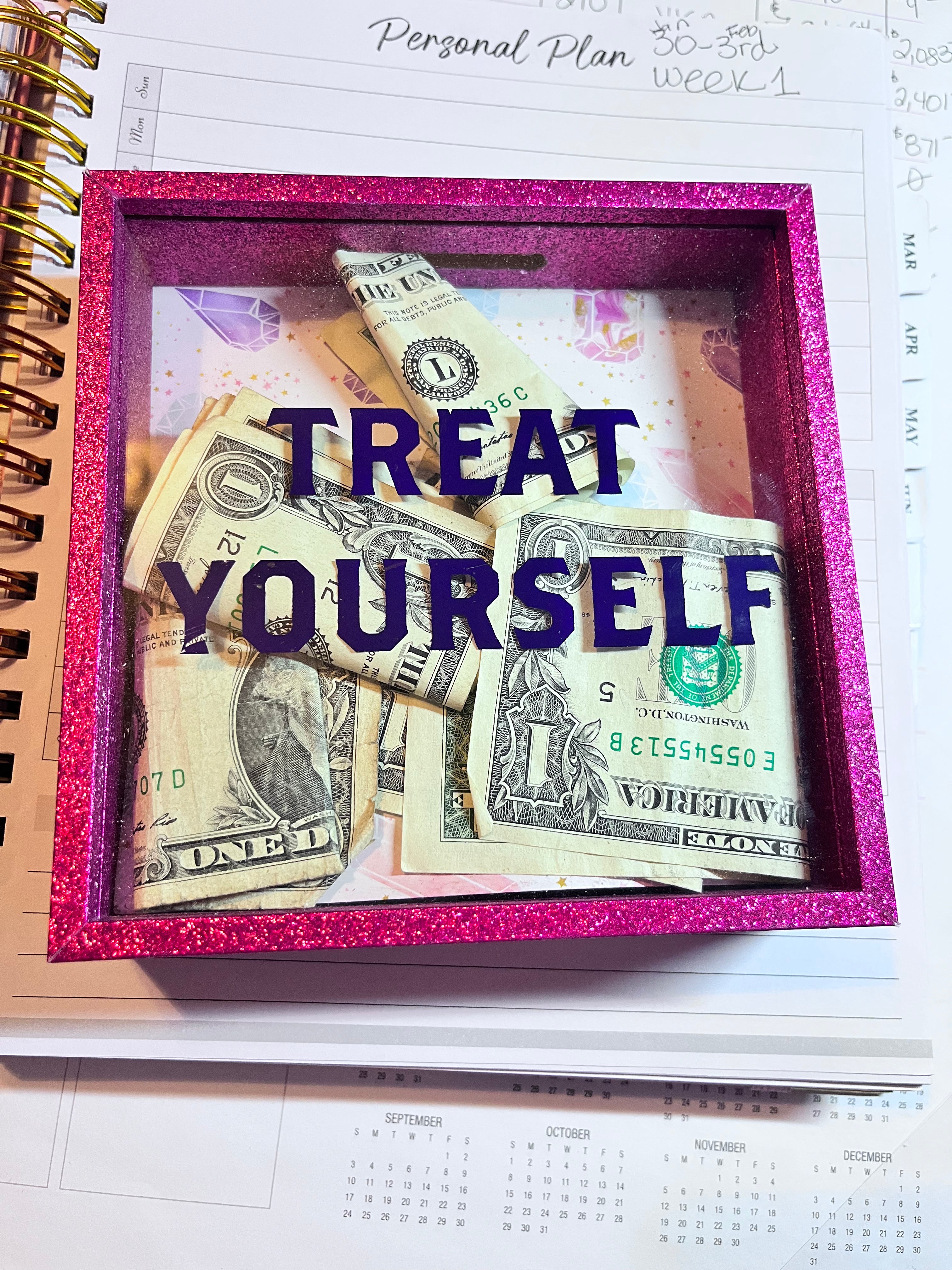 Money Treat Yourself bank box