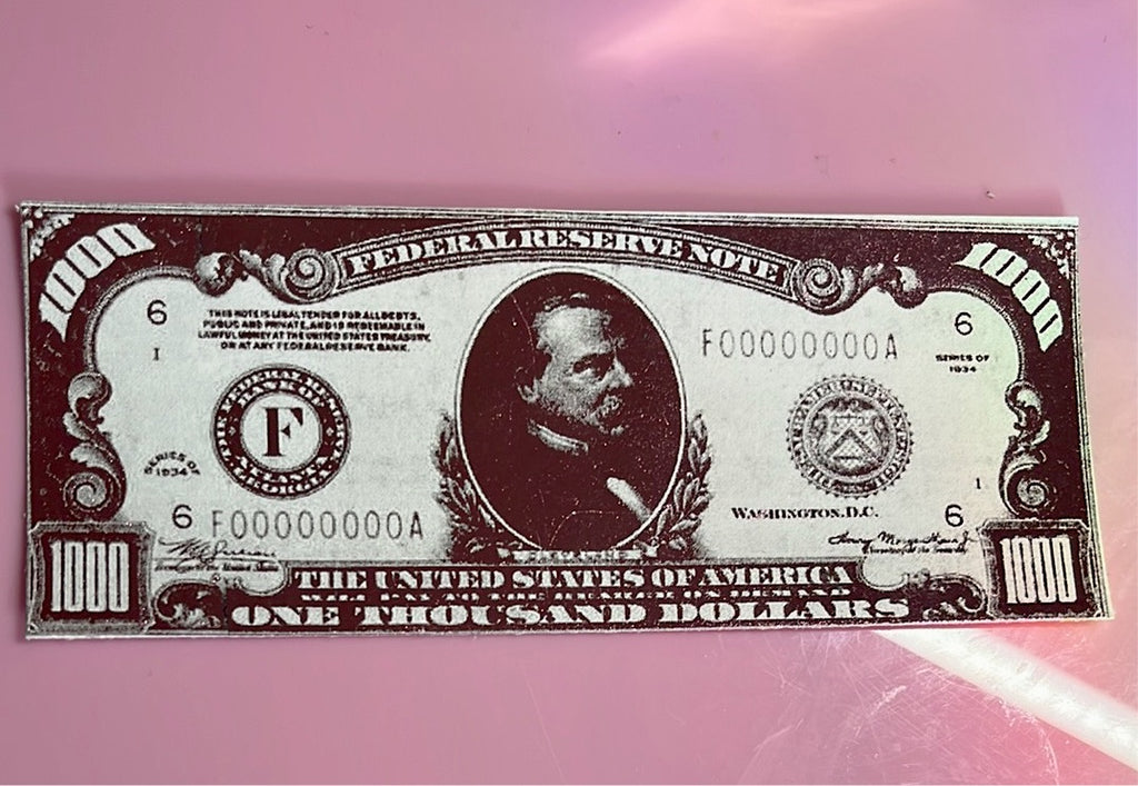 $1,000.00 foil bill marker