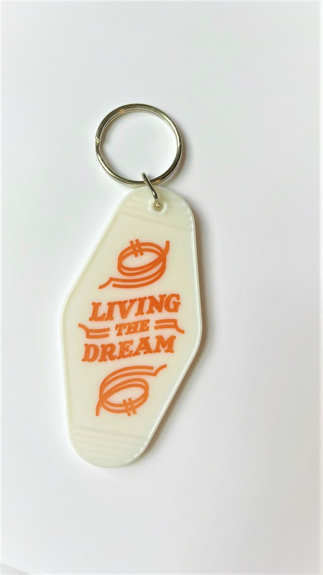 Living The Dream Motel vintage keychain