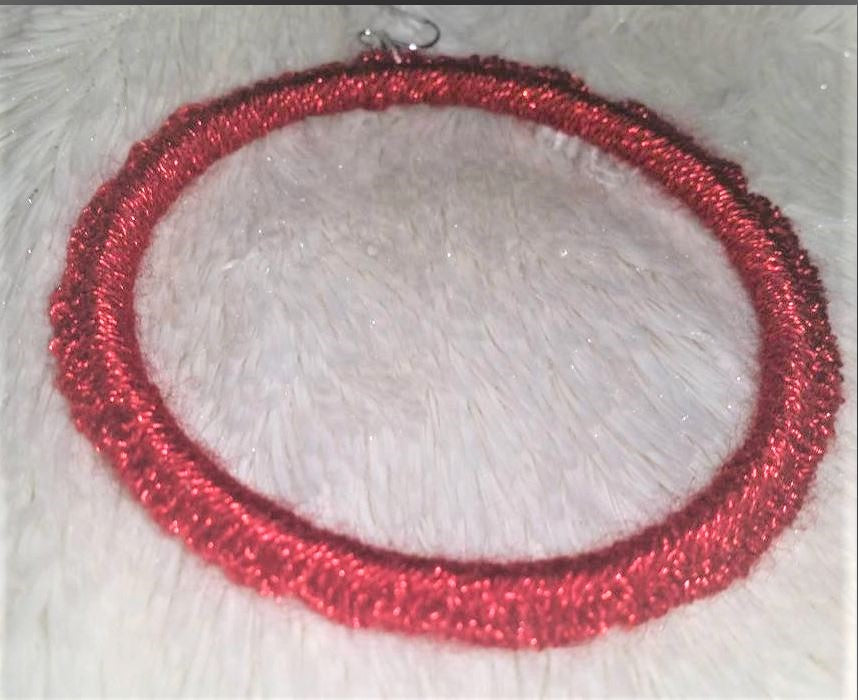 1 Pair ROUND CROCHET Dangle EARRINGS Hand made Yarn earrings